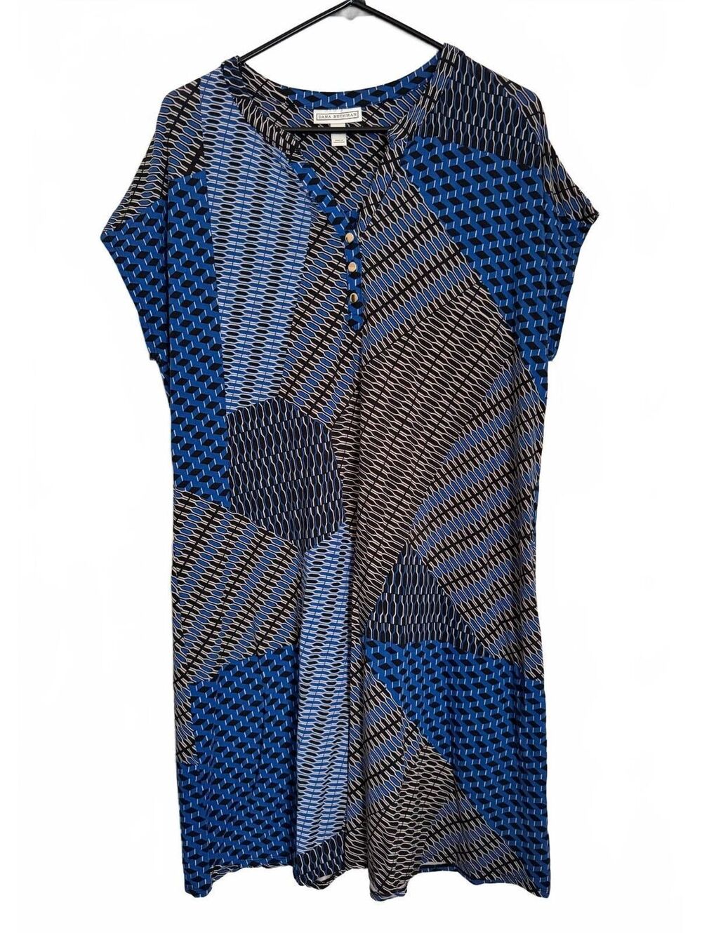 Dana Buchman Essential Dress Size XL Extra Large Retro Shift Coquette Indie Blue